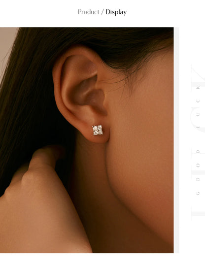 Simple D Color Moissanite 925 Sterling Silver Dazzling Lab Created Diamond Ideal Cut Stud Earrings For Women Jewelry