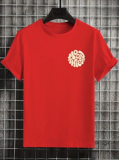 Men's 100% cotton fashionable casual loose plus size months for galaxy letter pattern printed round neck short sleeved T-shirt