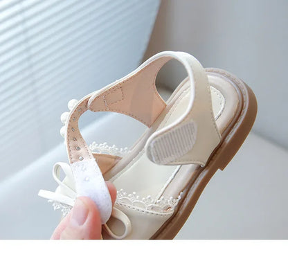 Kids Summer Beach Shoes Bow New Classmate Baby Soft Sole Fashion Girls Sandals Non-slip Princess Shoes Size 25-30