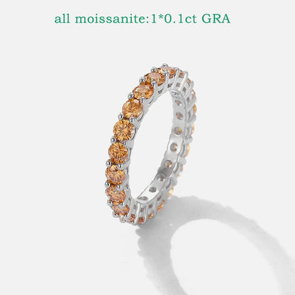 3mm Certified Moissanite Rings for Women Full Diamond Sparkling Bride Jewelry Wholesale 100% 925 Sterling Silver 9 Color