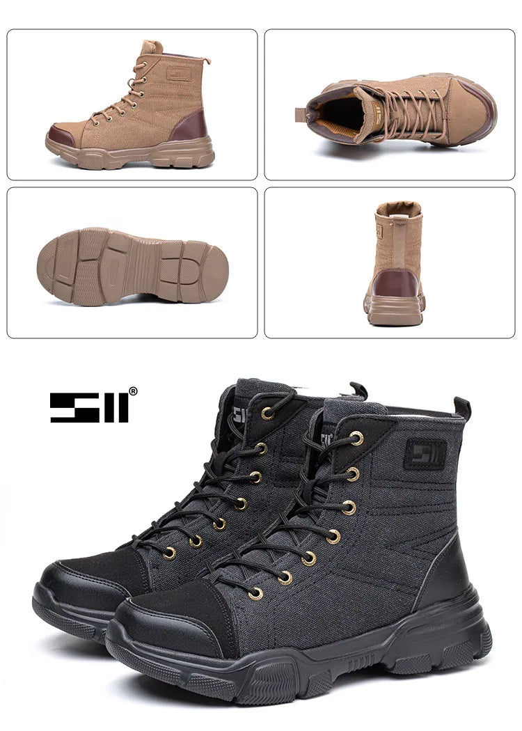 New Work Boots Indestructible Anti-smash Safety Shoes Men Steel Toe Shoes Puncture-proof Sneakers Shoes Non Slip Work Shoes