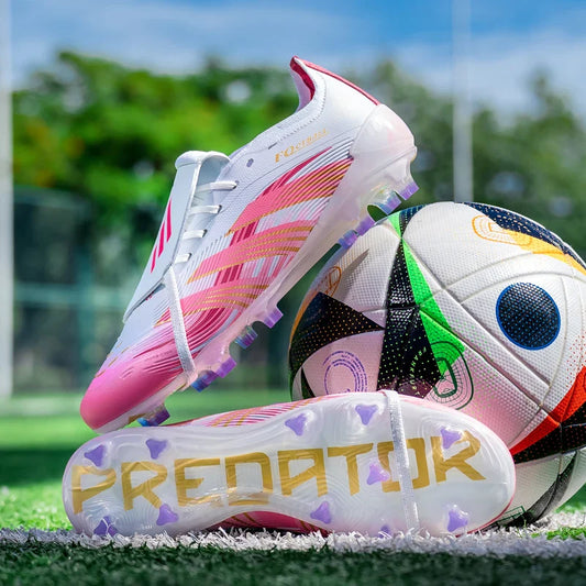 Trendy Colorblock Football Boots Wear Resistant Bottom Anti Slip Firm Studs Outdoor Sports Leisure Training Sneakers