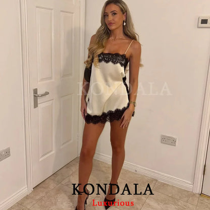Sexy Chic Satin Lace Square Collar Tops Women Side Split Cami Party Tops Fashion 2025 Evening Club Christmas Girl Tops