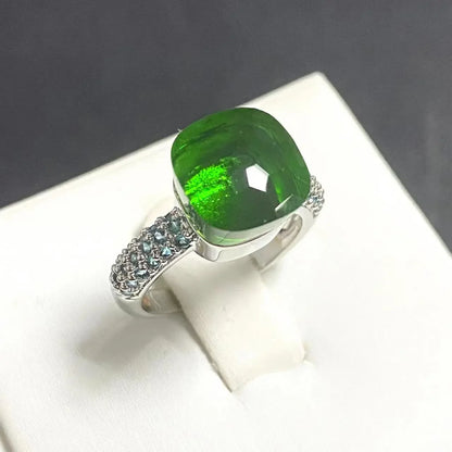 10.6mm Classic Ring for Women Light Blue Zircon Blue Topaz Candy Water Drop Crystal Ring Platinum Plated Jewelry Gift