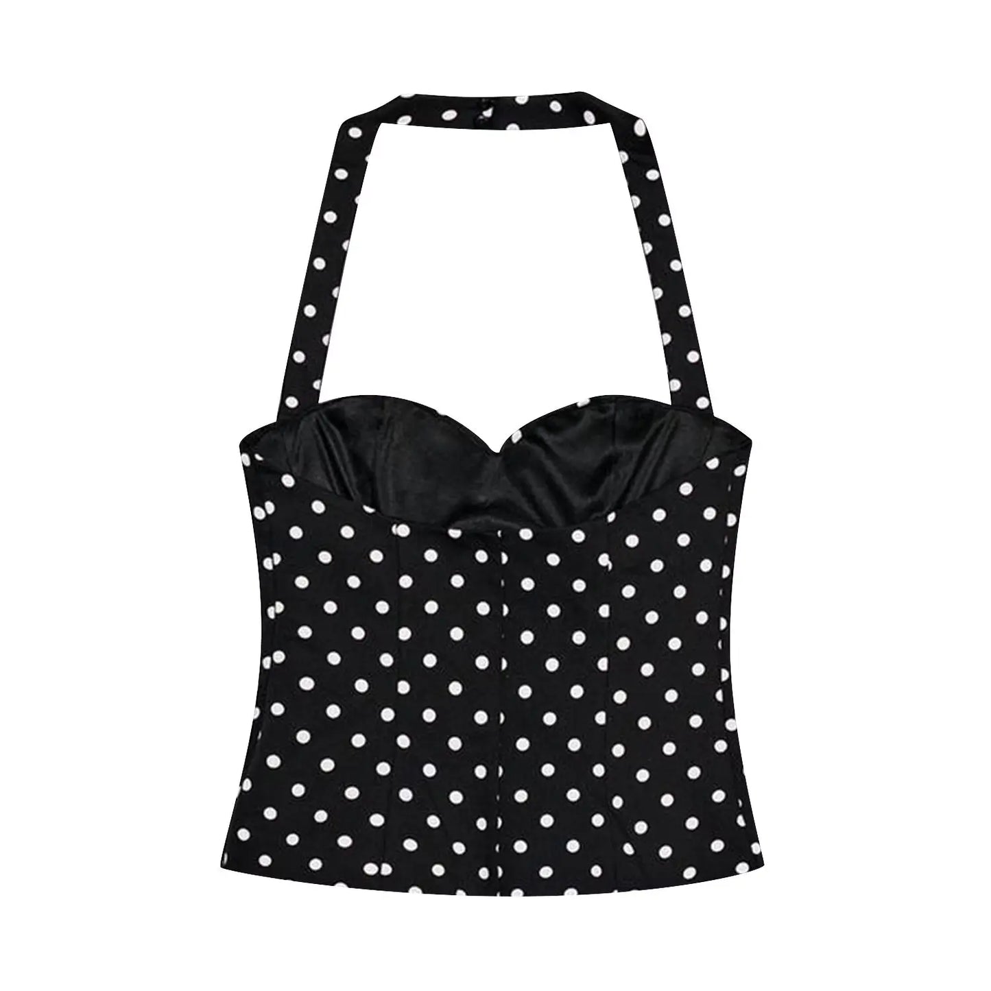 Sexy Y2K Girl Halter Tops Corset Slim Polka Dot Print Short Tops Fashion 2026 Spring Summer Streetwear Holiday Beach Top