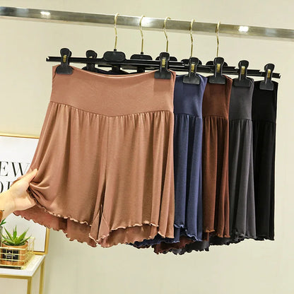 Modal Summer Shorts Sleep Bottoms Women Pure Color Casual Sleepwear Pants 2026 Loose Short Home Wide Leg Pants