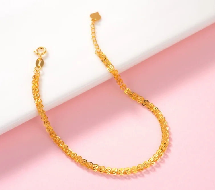 18k gold phoenix-tail bracelets for women yellow gold / rose gold bracelet