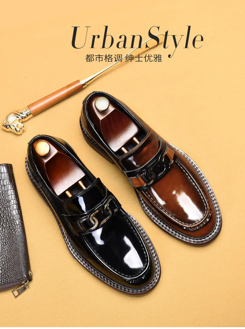 Luxury Slip on Dress Shoes Men Genuine Leather Italian Loafer Shoes for Men Black Brown Brand Formal Oxford Men Casual Shoes