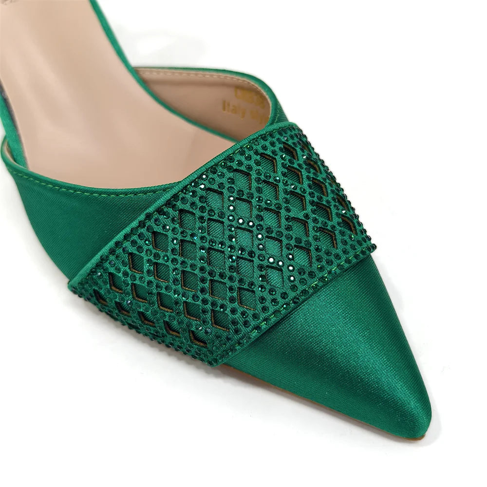 Fashion Brown Color Women's Party Shoes and Bag Set With Elegant Diamond Butterfly Design - Stylish and Chic