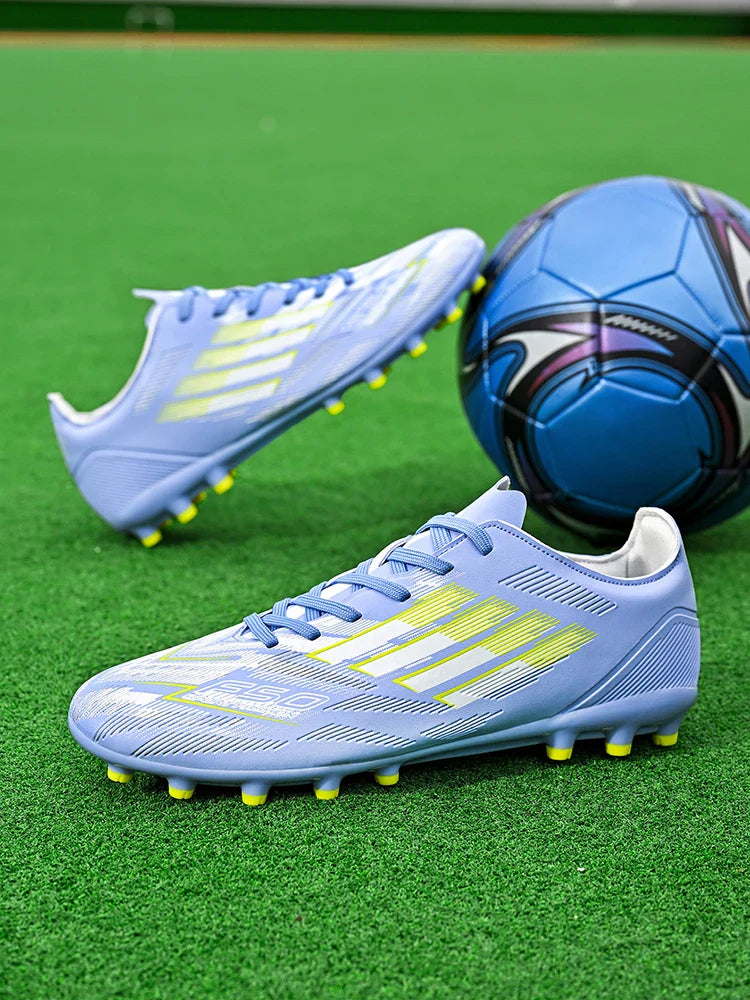 Soccer Cleats for Men Women Breathable Cushioned Insole Anti-Slip Football Shoes for AG/TF Outdoor Sports Boots