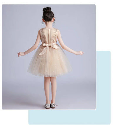 Summer Children Girls Sundress Young Teenagers Girls Sleeveless Princess Evening Dress 3-12Y Kids Girls Puffy Tulle Dress