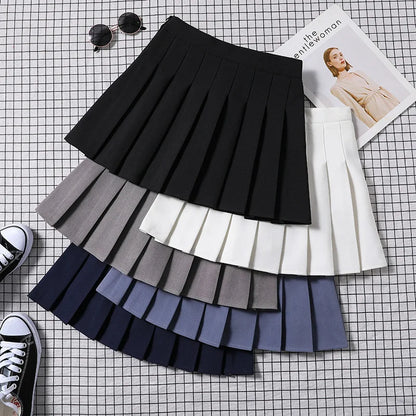 Women Preppy A-line Mini Wide Leg High Waist Harajuku Skirts Sexy Plaid Skirts Pleated Slim Mini Skirts Women Summer