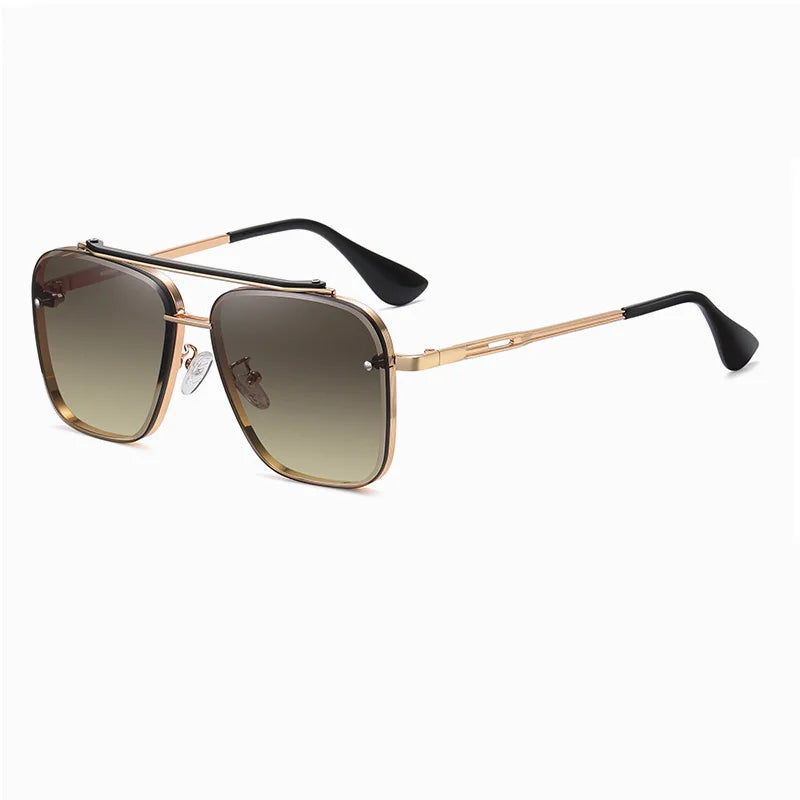 Sunglasses for Men Fashion Metal Big Frame Sun Glasses Brand Design