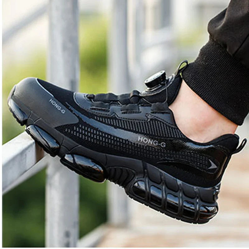 Men's Safety Shoes Air Cushion Protection Safety Boots Fashionable Casual Shoes Breathable Odor Protection Men's Work Shoes