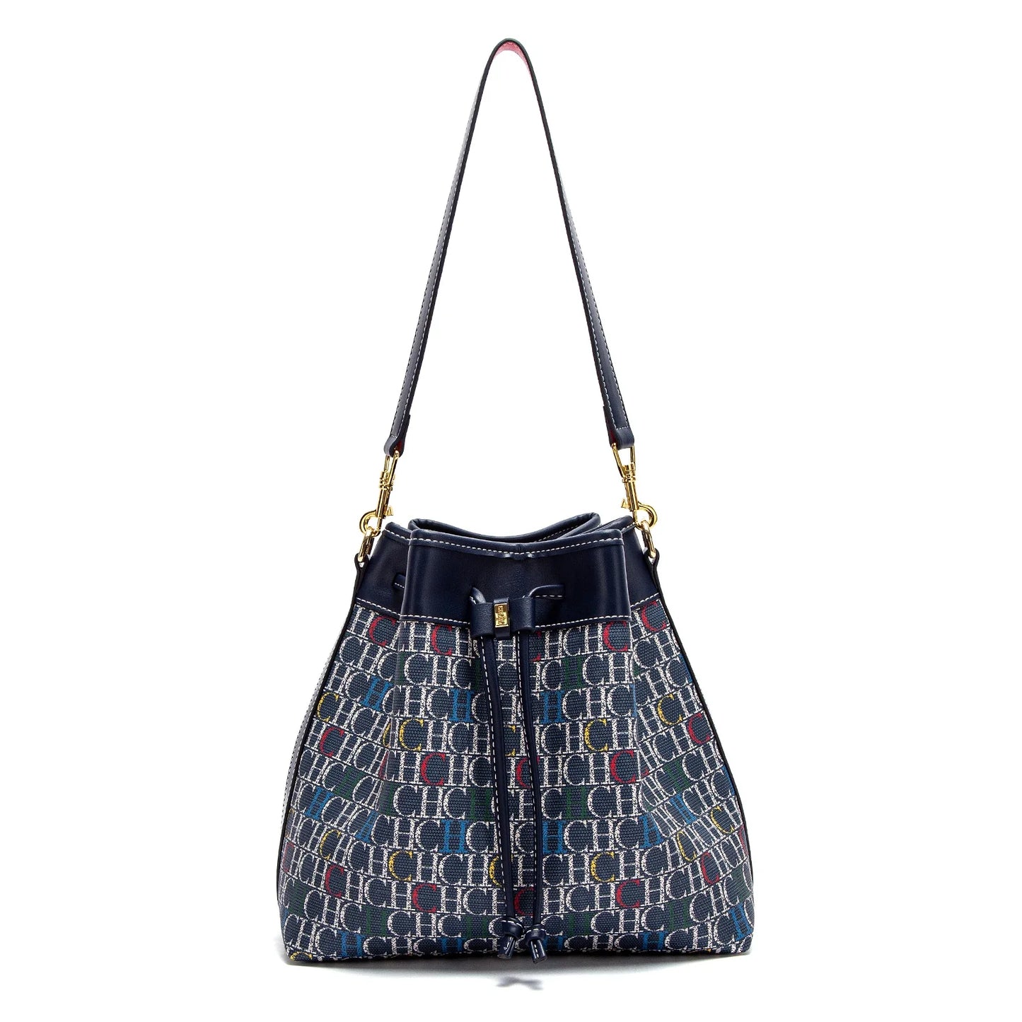 Women's Bucket Bag Spring New Wine Red Drawstring Bag Dual purpose Shoulder Strap Commuter Wallet