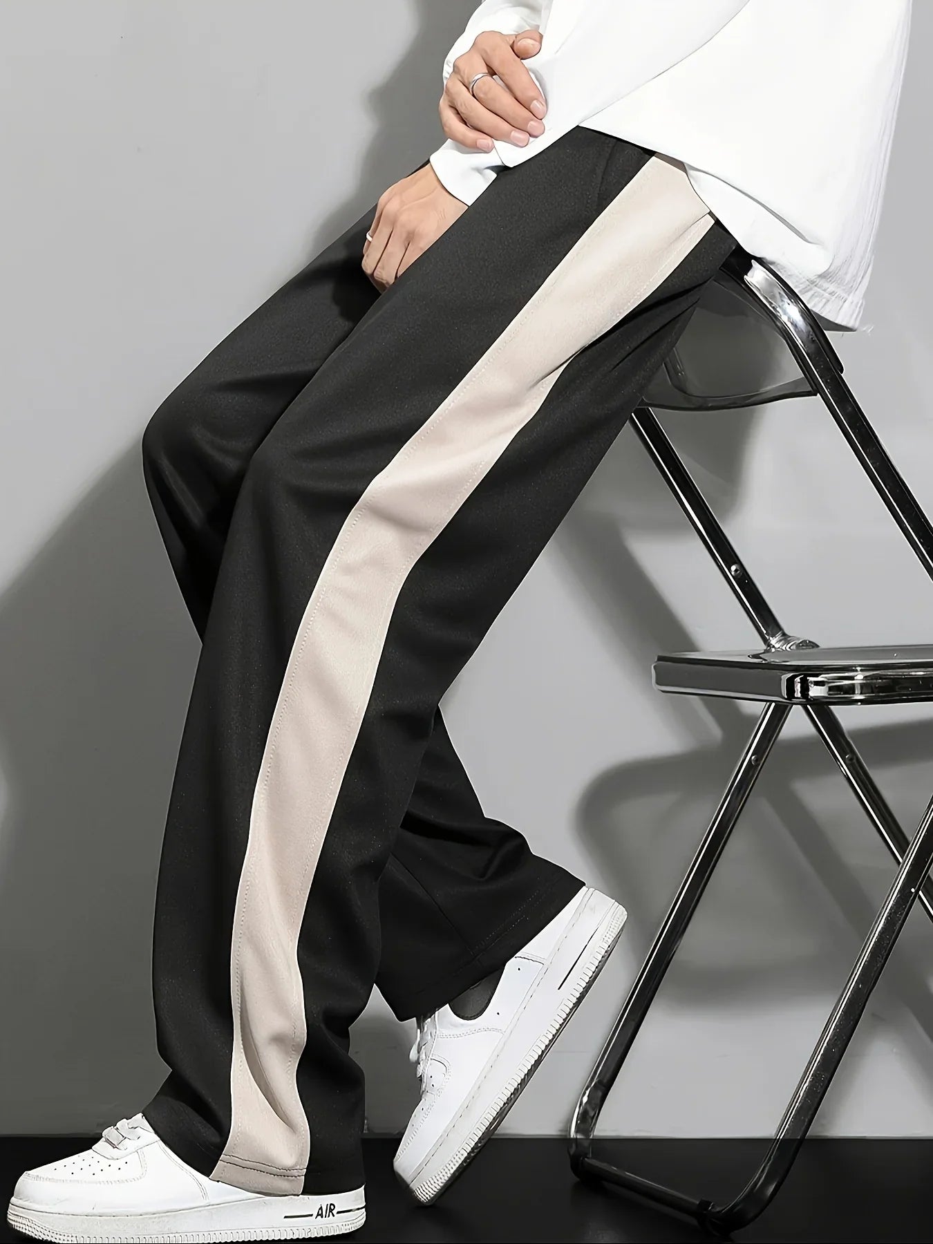 Men's contrasting sports casual pants, comfortable and versatile