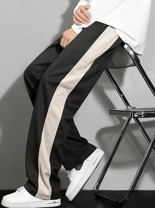 Men's contrasting sports casual pants, comfortable and versatile
