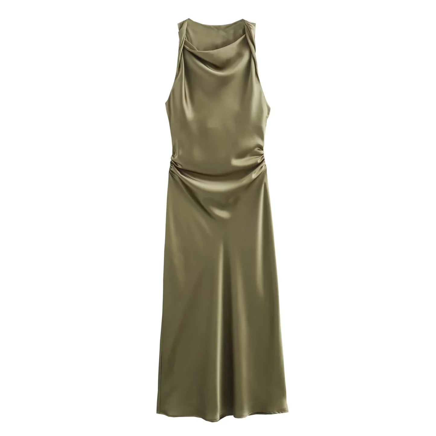 Satin Long Dresses for Women 2026 Summer Slip Midi Dress Woman Sexy Evening Party Dress Sleeveless Female Elegant Dresses