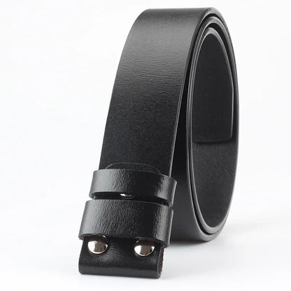 Original Genuine Leather Belt No Buckle for Smooth Buckle Cowboy Black Brown Belt Body Straps Without Buckle for Men Accessories