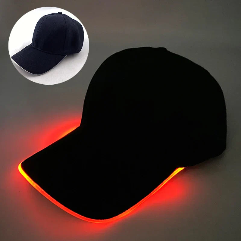 Hot LED Light Up Baseball Cap Neon Colorful Glowing Adjustable Sun Hats For Women Men Night Running Caps Travel Supplies