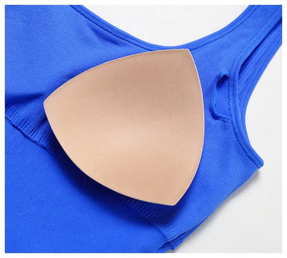 Women's Yoga Rompers One Piece Tummy Control Seamless Ribbed Jumpsuit Padded Sports Bra Workout Romper Fashion Fitness Sportwear