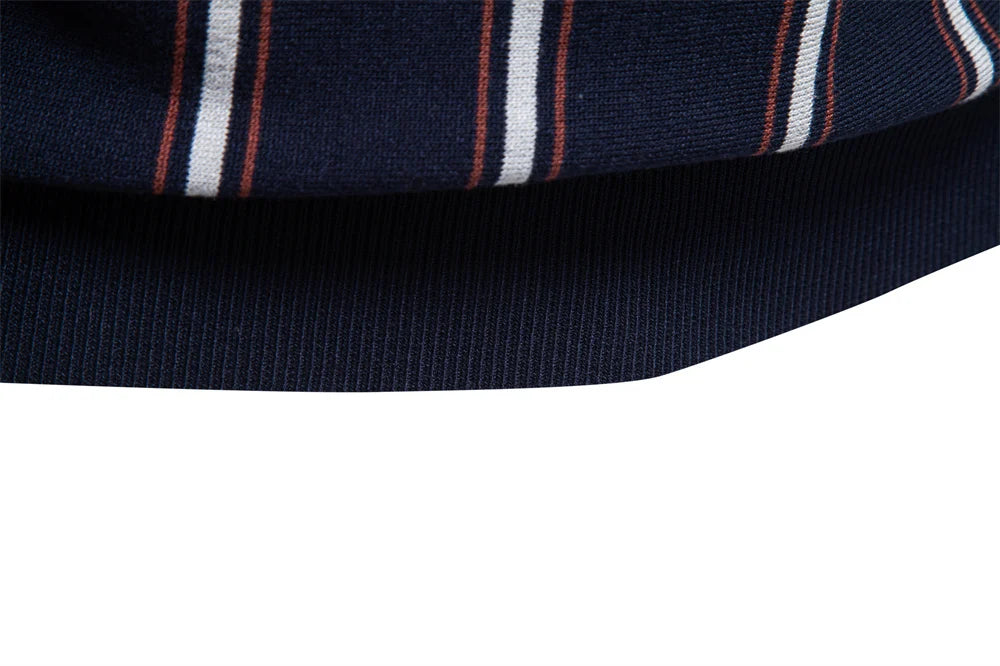 Men's Stripe Polo Shirt Old Money Style Short Sleeve Soft Breathable Casual Elegant Fabric for Comfortable Wear