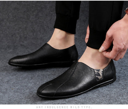 Genuine Leather Men Casual Shoes Luxury Brand Soft Mens Loafers Breathable Moccasins Slip on Lazy Driving Shoes Plus Size 38-47