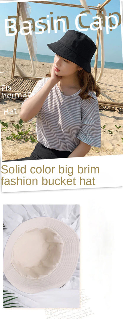 Double-sided Wearing Cap Solid Color Bucket Hat Men Women Sun Hat Reversible Fisherman Hat Summer Panama Cap Sun Fishing Gorros