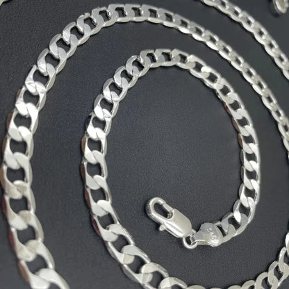 925 Sterling Silver Necklace 2-12mm Width 40-75cm Long Chain Lobster Clasp Men and Women Engagement Jewelry