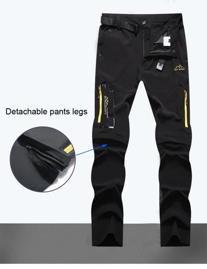 Men's Camping Hiking Pants Trekking High Stretch Summer Thin Waterproof Quick Dry UV-Proof Outdoor Travel Trousers