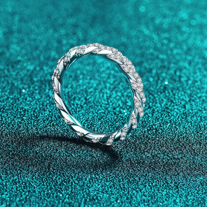 Full D Color Moissanite Wedding Band Ring 925 Sterling Silver Sparkling Eternity Band Engagement Bride Rings For Women