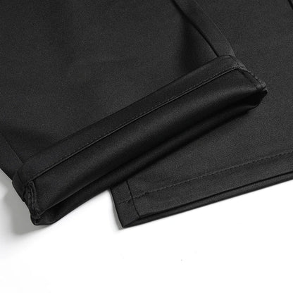 Spring Summer Mens Stretch Pants Smart Casual Suit Pants Wrinkle Resistant Dress Pants with Embroidery Pattern