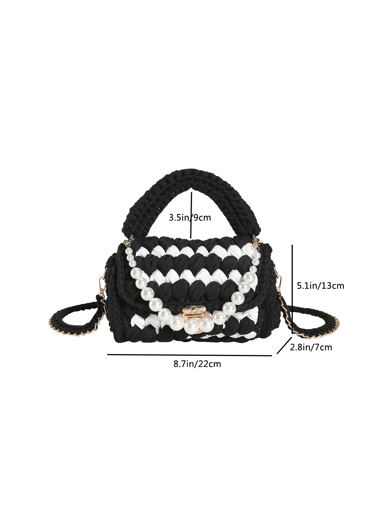 Women Handbag Woven Bag Knitted Shoulder Bag Chunky Knit Bag Crochet Top Handle Bag Lady Shopper Gifts