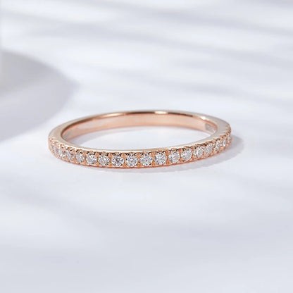 3pcs 0.2ct Moissanite Eternity Ring for Women Men 1.3mm 18k Gold Plated Sterling Silver Wedding Moissanite Band Jewelry