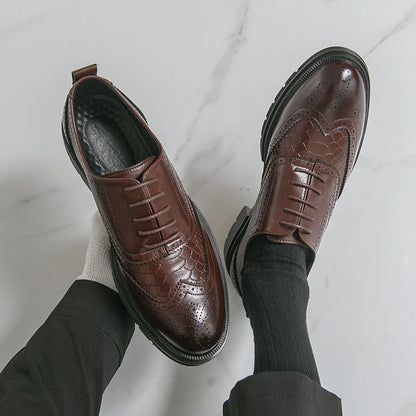 Classic Wedding Leather Shoes For Men Brogues High Quality Men's Dress Business Shoes Office Party Social Formal Shoes Male