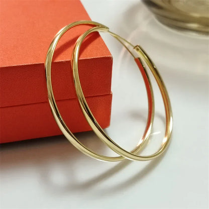 925 Sterling Silver Hoop Earrings For Women 18K Gold Plated Jewelry Dazzling Women's Hoops Earrings Christmas Gifts