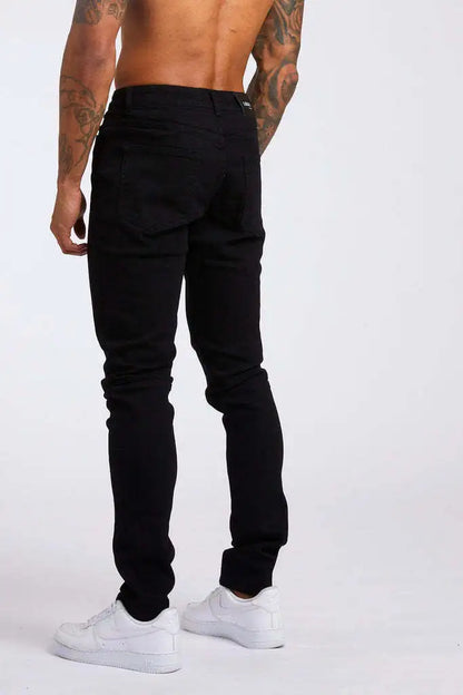 1pc men's elastic daily travel American street, regular banana pants jeans