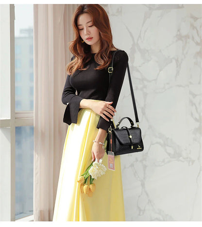 2024 Brand Crocodile Leather Crossbody Bags for Women Female Shoulder Messenger Sac Luxury Designer Ladies Handbags and Purses