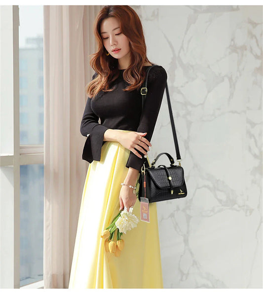 2024 Brand Crocodile Leather Crossbody Bags for Women Female Shoulder Messenger Sac Luxury Designer Ladies Handbags and Purses