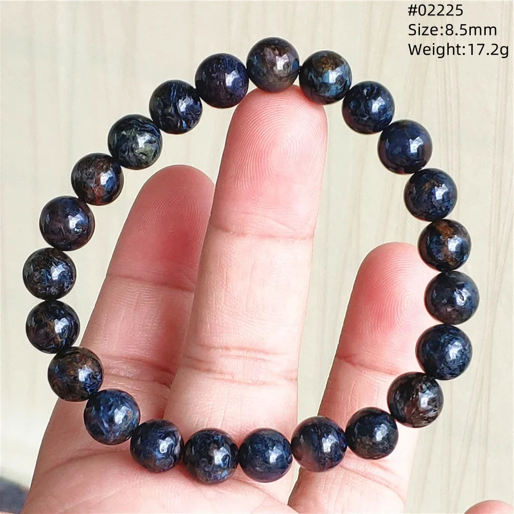 Natural Blue Pietersite Bracelet Women Men Beads Round Beads Chatoyant Cat Eye Fire Pietersite Namibia AAAAAA