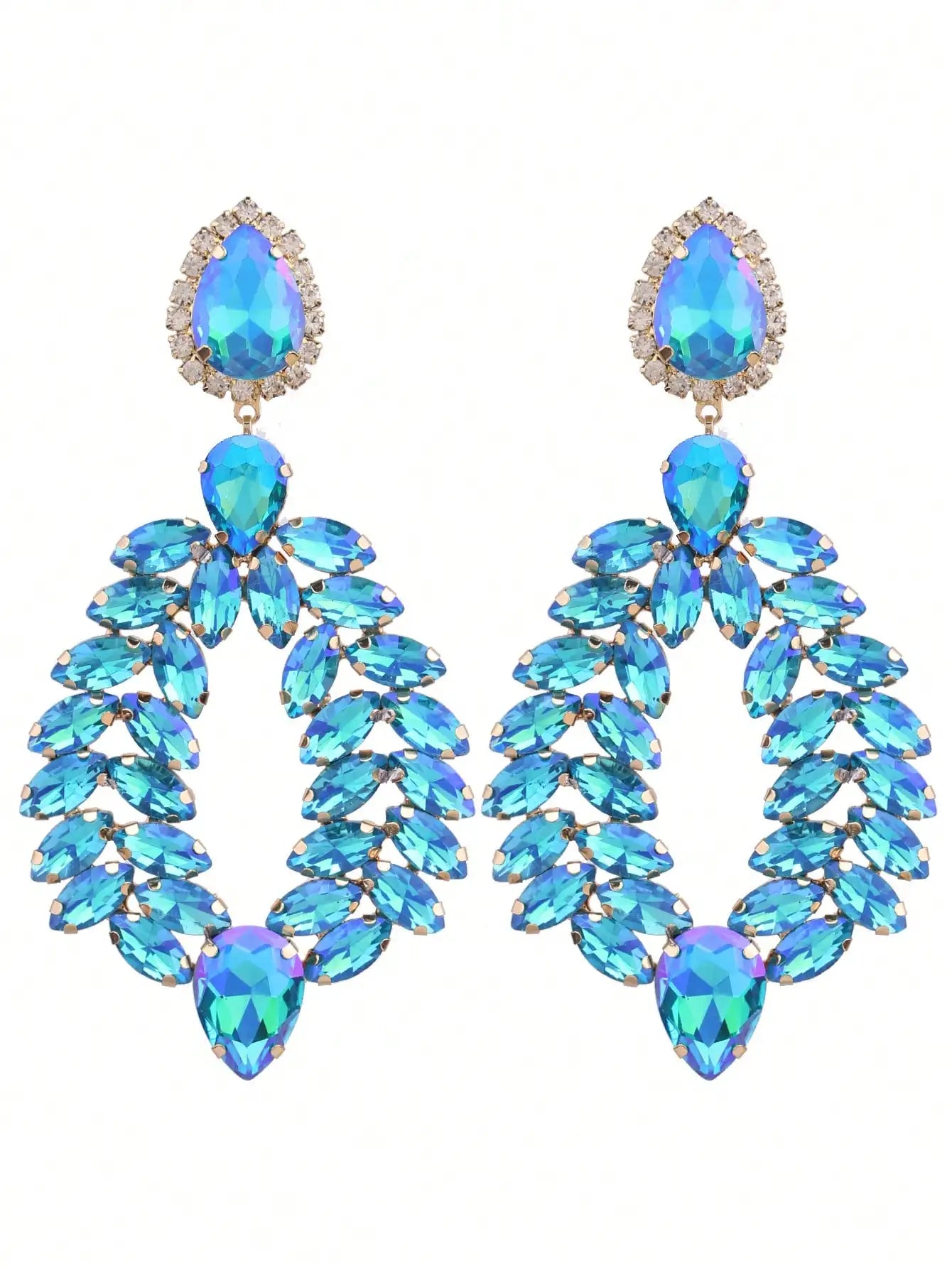New Crystal Dangle Earrings For Women Rhinestone Earrings Weddings Ladies Party Fashion Jewelry Accessories Wholesale Gifts