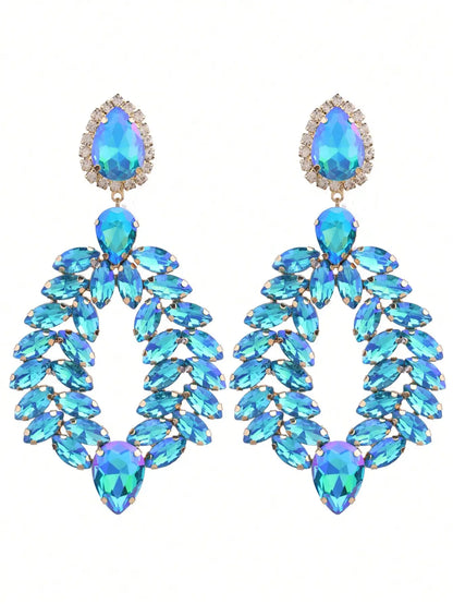 New Crystal Dangle Earrings For Women Rhinestone Earrings Weddings Ladies Party Fashion Jewelry Accessories Wholesale Gifts