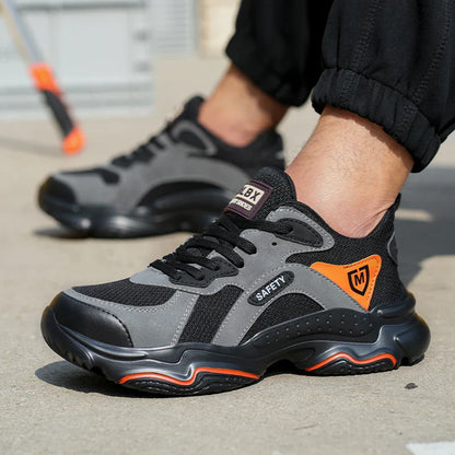 Lightweight Safety Shoes Men Work Shoes Steel Toe Cap Working Boots Sneakers Man Anti Puncture Breathable Sport Work Footwear