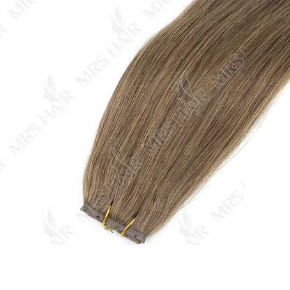 Invisible Hole Flat Pu Tape Human Hair Twin Tabs 25cm Long Tape PU Weft Real Human Hair No Glue Microlink Application 40-50g