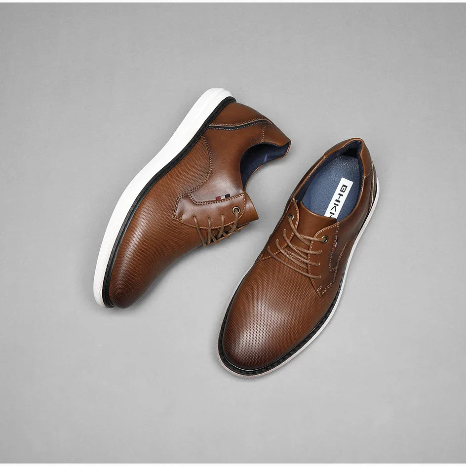 2025 Spring/Summer New Men Shoes Comfy Luxury Brand Men Casual Shoes Lace Up Business Style Dress Shoes BHKH Men Shoes