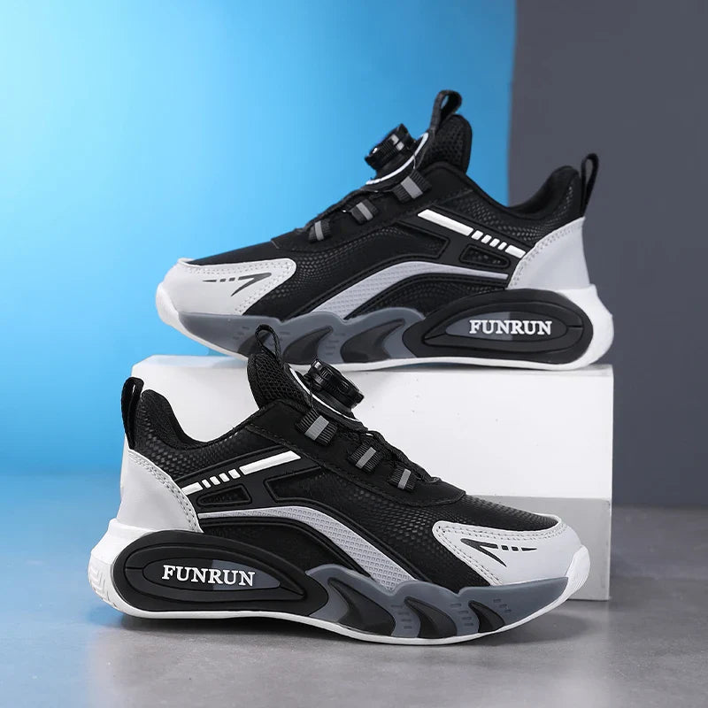 A pair of children's four-season leather basketball shoes, comfortable and soft sneakers, size 28-39，YY-28005