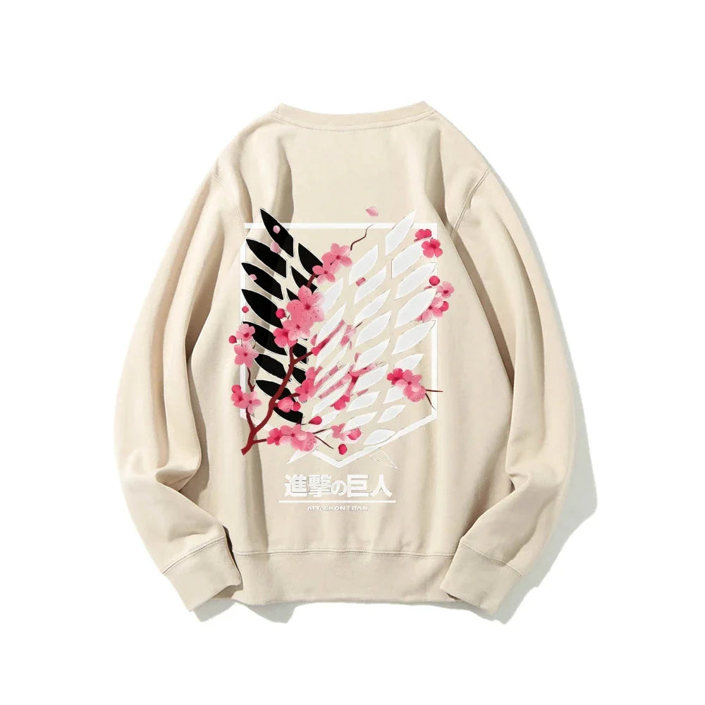 Anime Attack on Titan Sweatshirt Casual Streetwear Men Women Round-neck Pullover Hoodie Sweater Long Sleeves Top Autumn Trendy