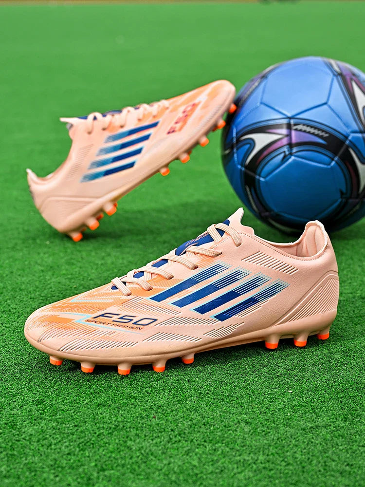 Soccer Cleats for Men Women Breathable Cushioned Insole Anti-Slip Football Shoes for AG/TF Outdoor Sports Boots