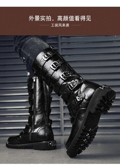 Men's boots four seasons new high-top outdoor casual boots safety protective work boots motorcycle boots plus size outdoor boots