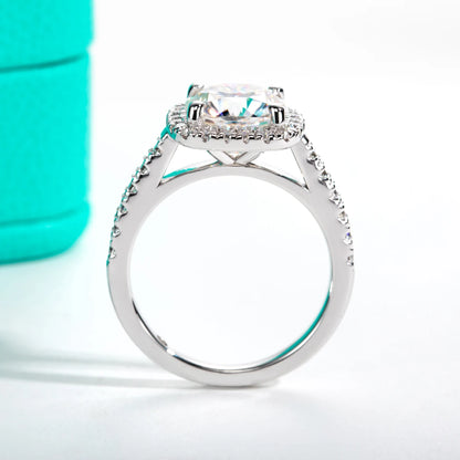 3ct Cushion Cut D Color Moissanite Halo Engagement Rings 18K Gold Plated Luxury Wedding Band Rings Jewelry Wholesale